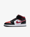 Air Jordan Sneaker 1 Mid Black/Fire Red-White