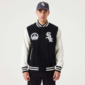 New Era Jacke Chicago White Sox Heritage Varsity Schwarz