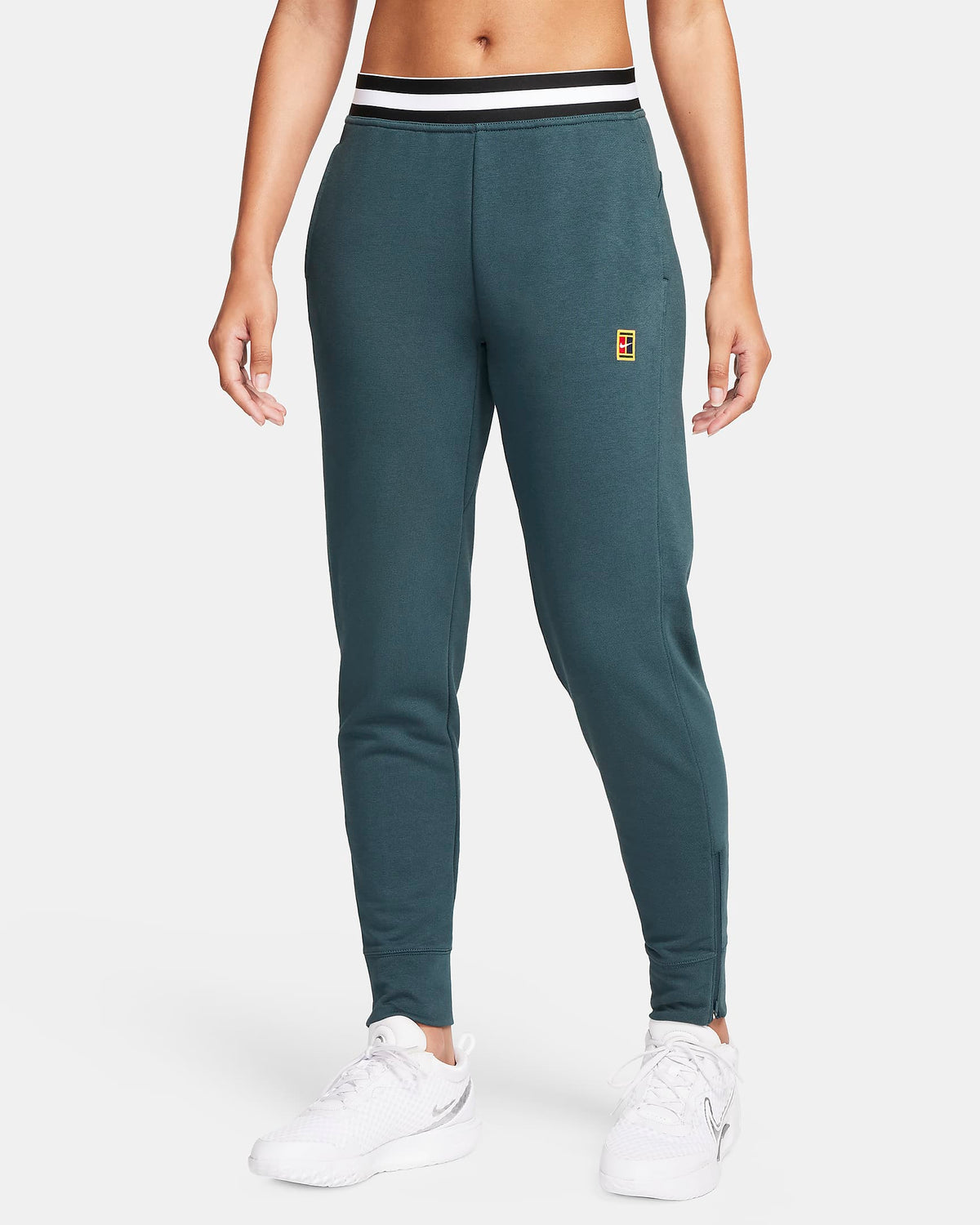 Nike Hose Court Dri-Fit Heritage French-Terry-Tennishose Türkis