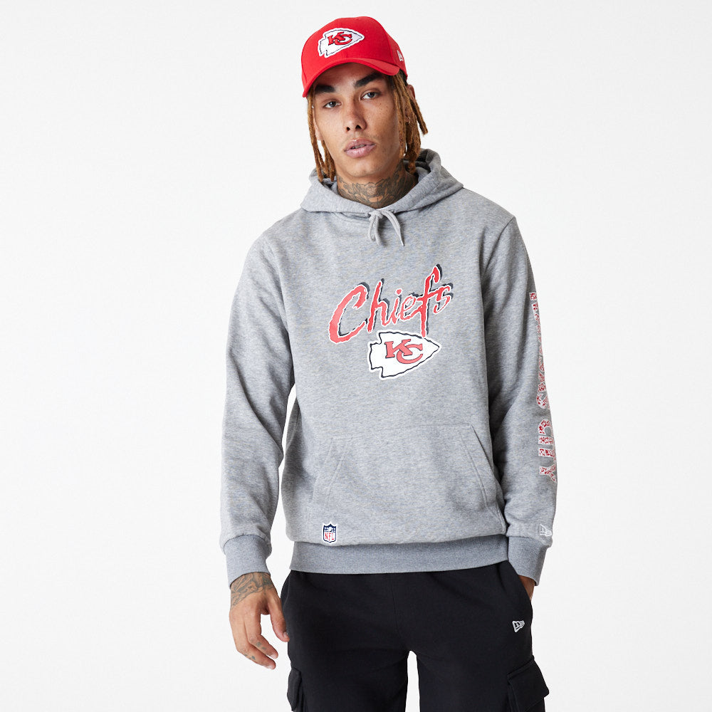 New Era Hoodie NFL Team Logo Kansas City Chiefs Grau