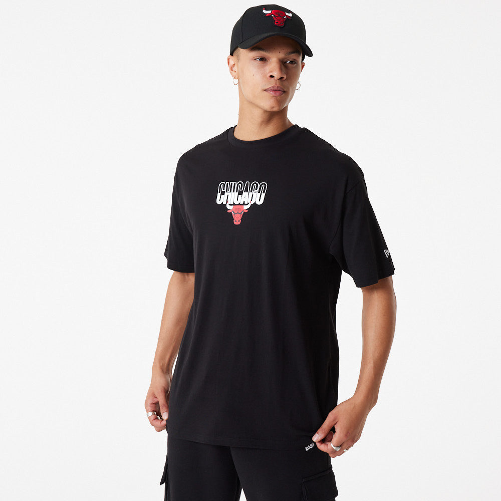 New Era T-Shirt Chicago Bulls NBA City Graphic BP OS Schwarz