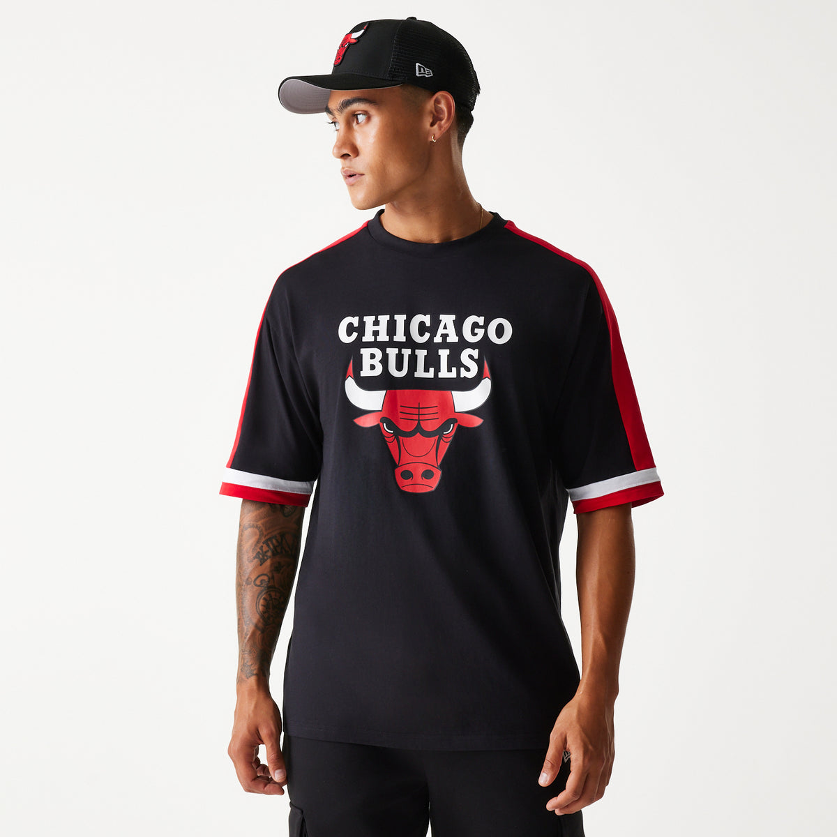 New Era T-Shirt Chicago Bulls OS Schwarz