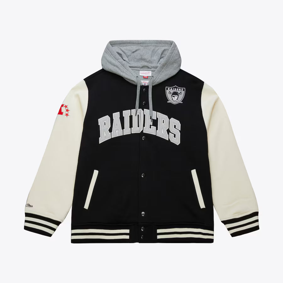 Mitchell&Ness Jacke Oakland Raiders Courtside Fleece Vintage Schwarz