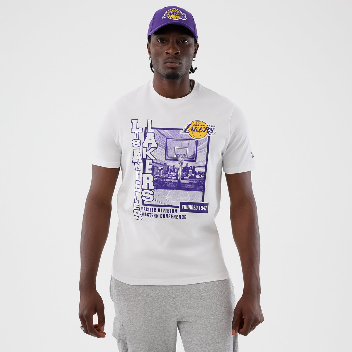 New Era T-Shirt Los Angeles Lakers NBA Graphic Regular Weiß