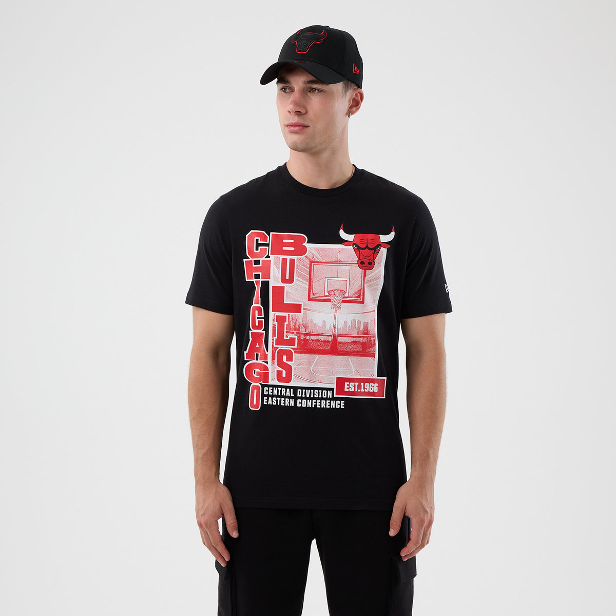 New Era T-Shirt Chicago Bulls NBA Graphic Regular Schwarz