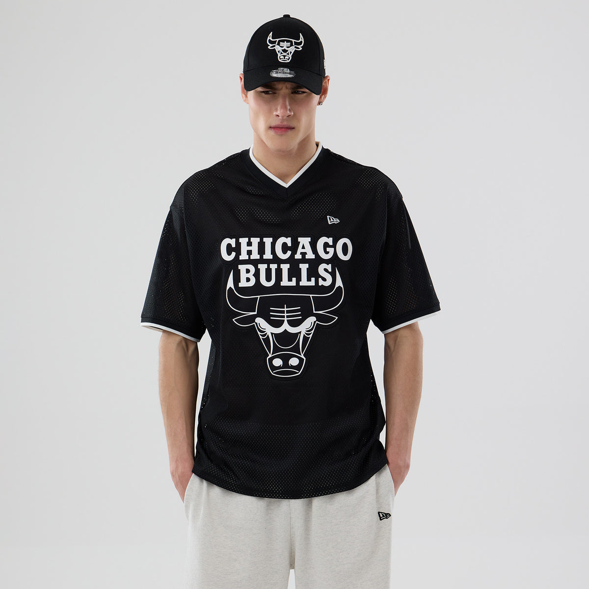 New Era Jersey NBA Mesh OS Chicago Bulls Schwarz