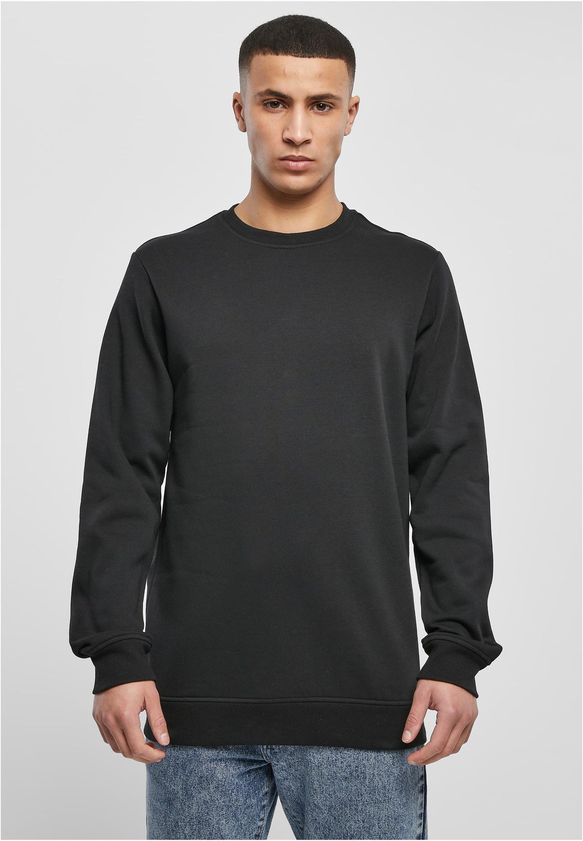 Urban Classics Sweatshirt Basic Terry Crew Schwarz