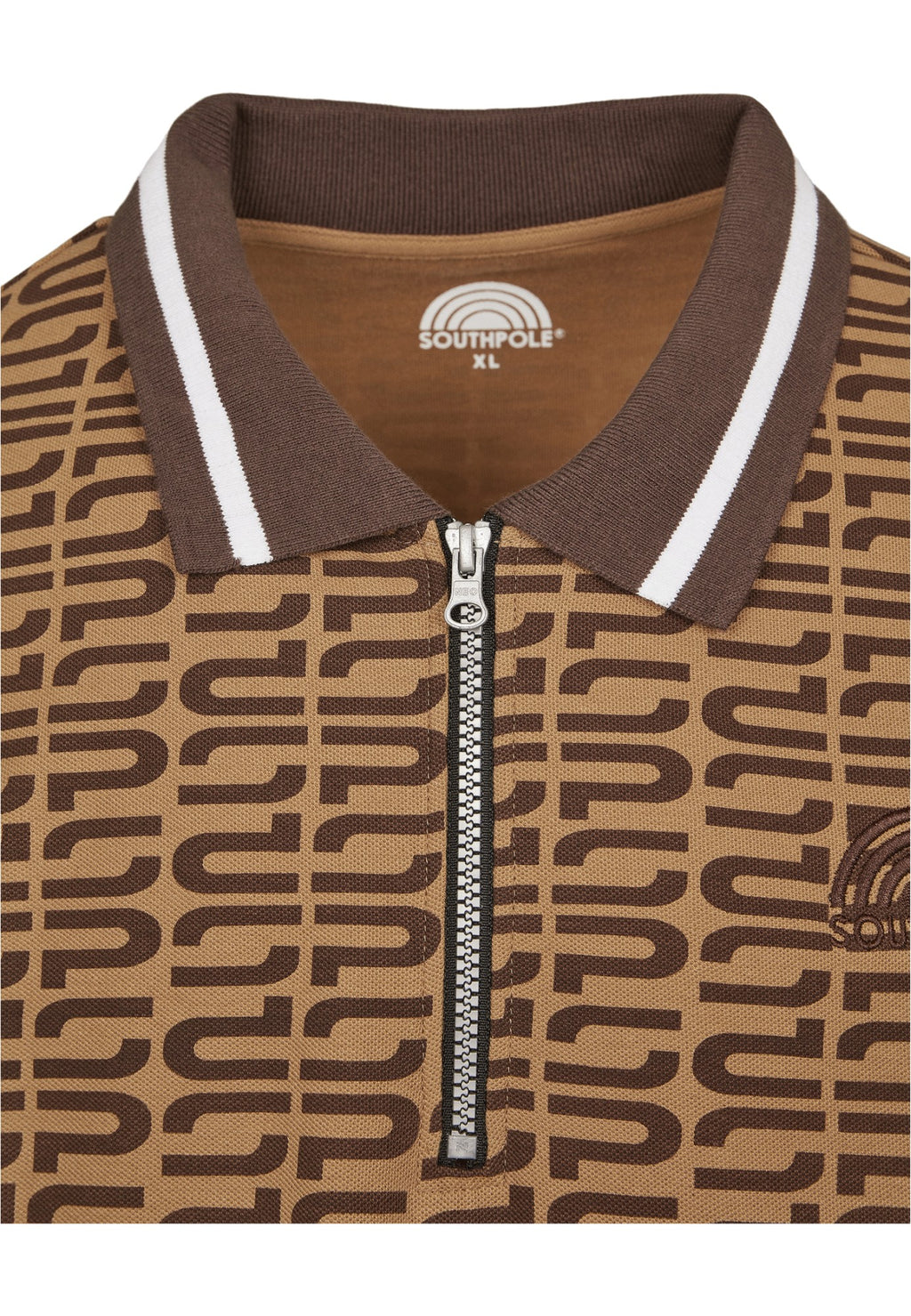 Southpole Logo AOP Long Sleeve Polo Shirt