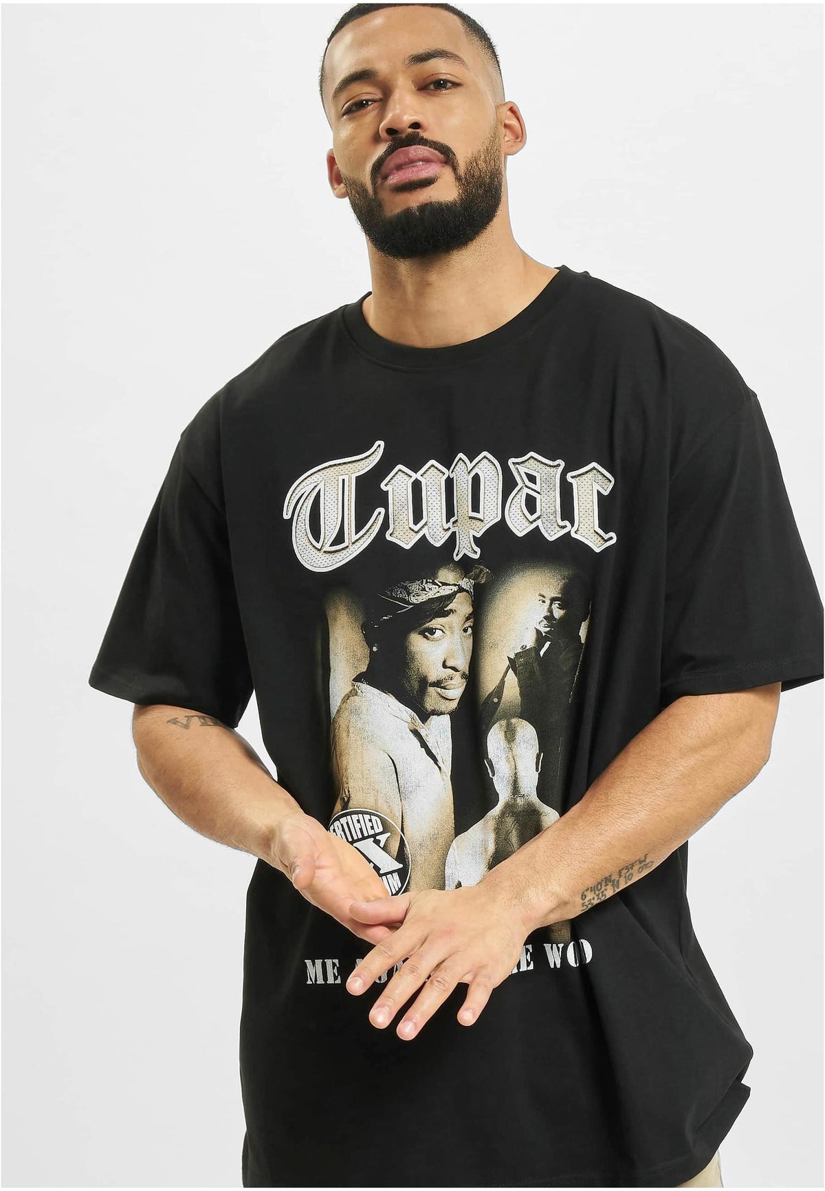 Upscale T-Shirt Tupac MATW Sepia Oversize Schwarz