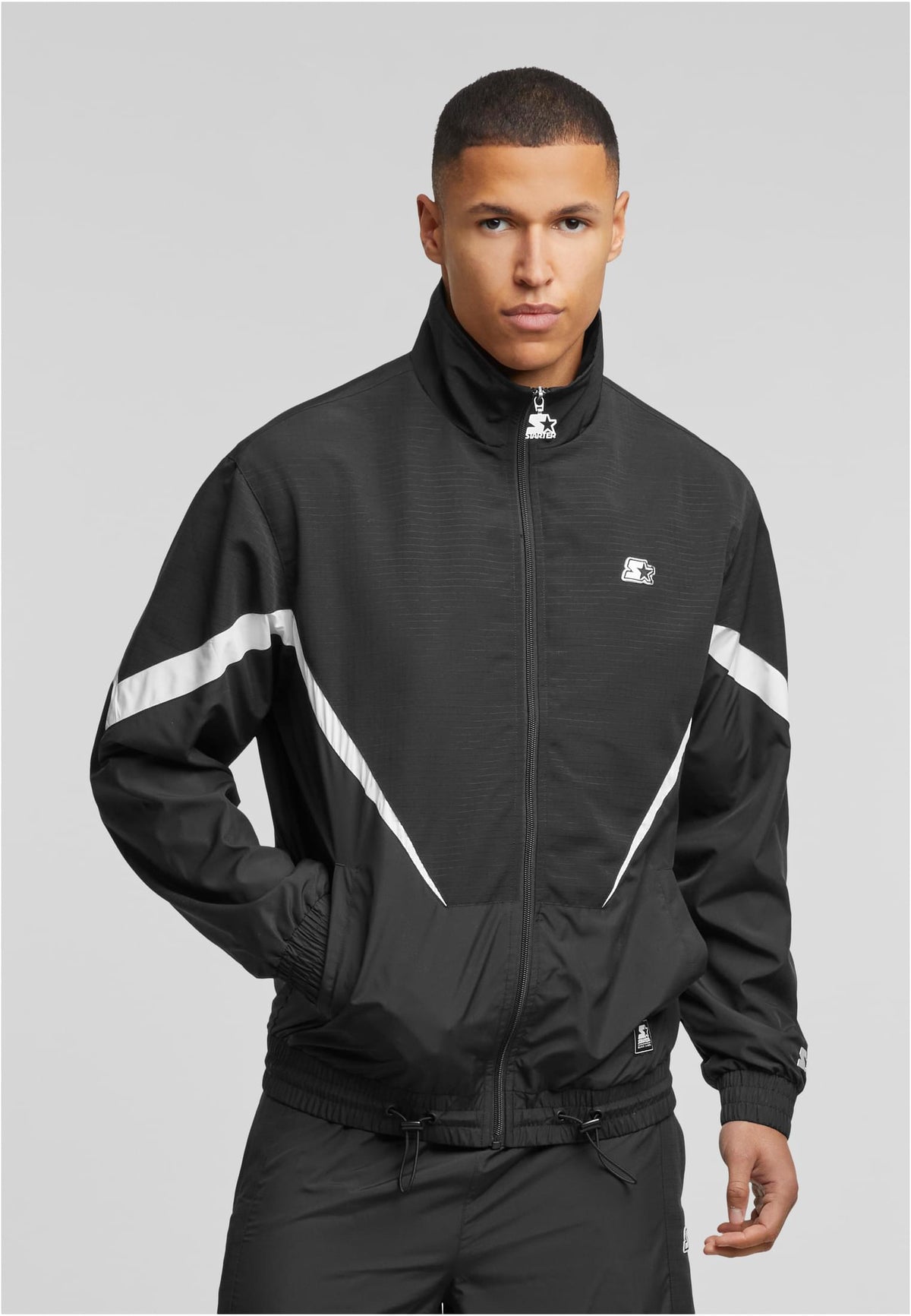 Starter Jacke Fabric Mix Track Schwarz