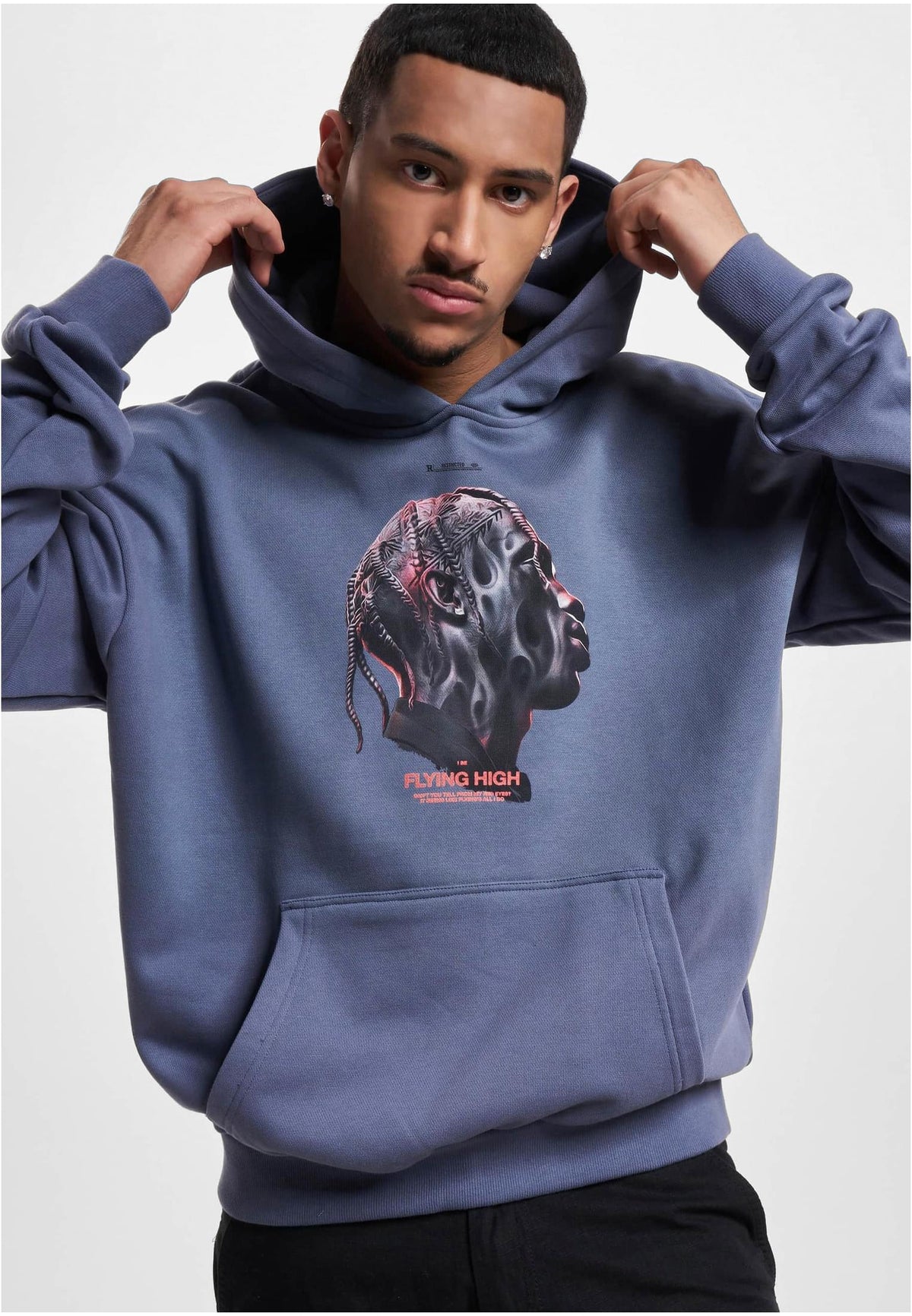 Upscale Hoodie Flying High Heavy Oversize Blau