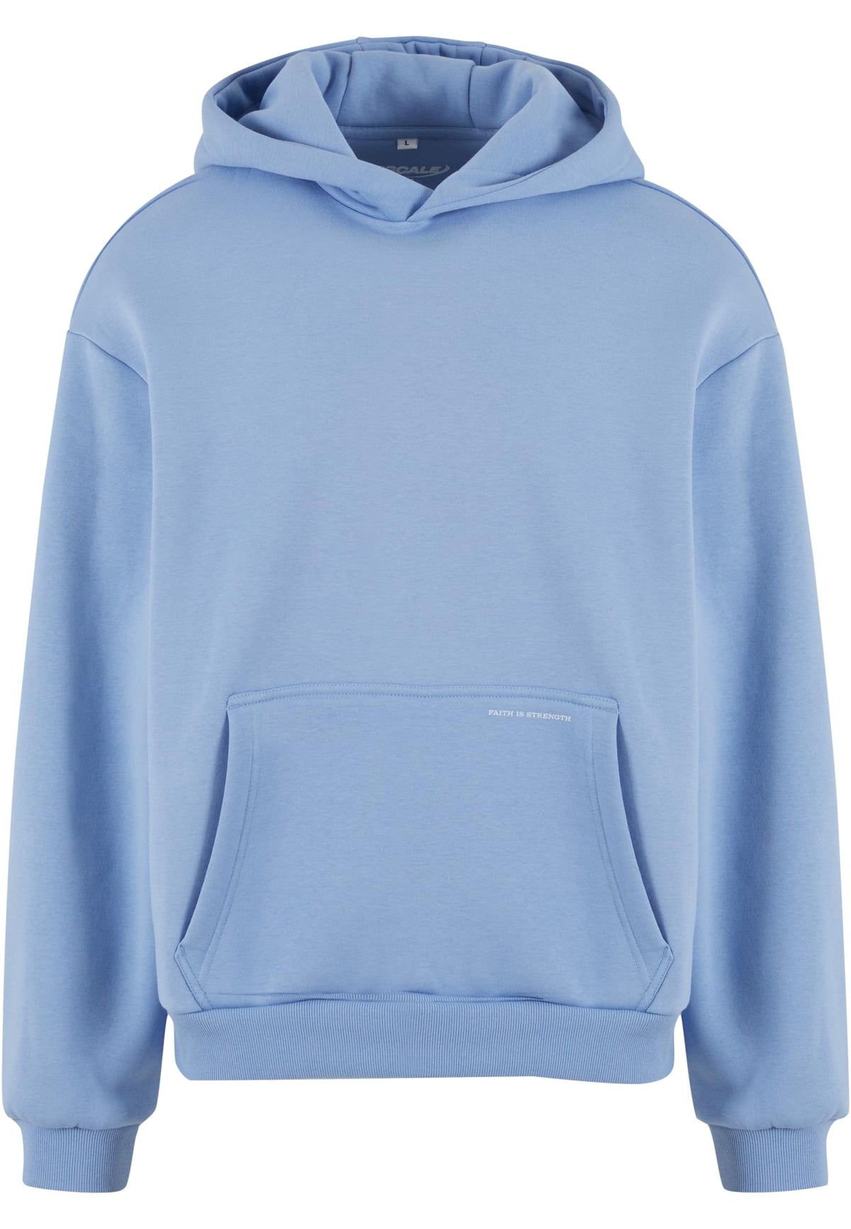 Upscale Hoodie Faith Is Strenght Fluffy Blau